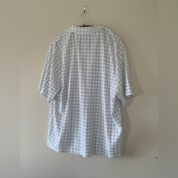 ASOS Blue & White Checkered Button Down Top / Tee | Women M - Picture 2 of 5